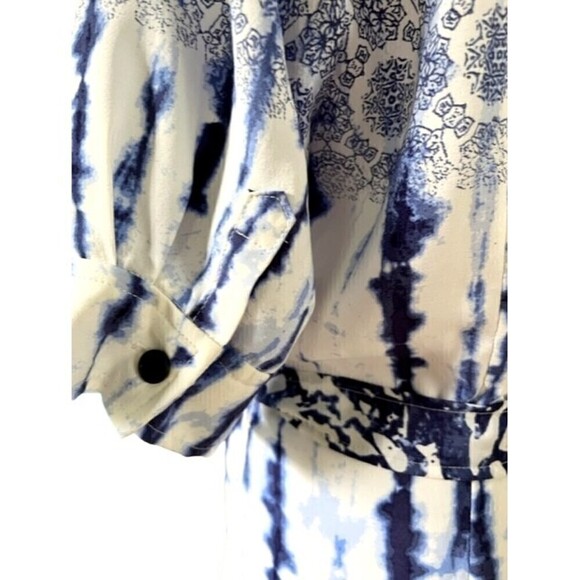 Peter Som Blue Tie Dye Button Front Shirt Dress Size 8 - Picture 9 of 11